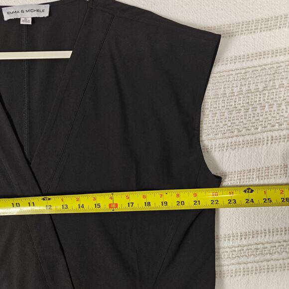 Emma & Michele Black Sleeveless V-Neck Dressy Romper Size XL NEW - Picture 4 of 9